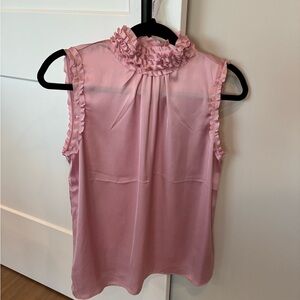 Suzy Shier Light Pink Ruffled Blouse